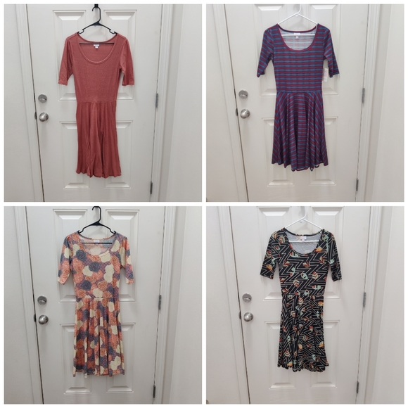 Set of 4 LuLaRoe Nicole Dresses size Small - Picture 1 of 10